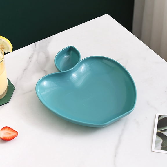 Gytml Apple Shaped Snack Plates Dipping Sauce Dishes For Fruits Appetizers And Party Use Compact And Lightweight Design Navy-17.5x22cm