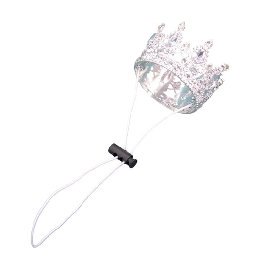 Gytml Bling Pet Crown Hat, Gemstone Decor Pet Head Accessory, Adjustable Pet Tiara For Wedding & Birthday Events D-One Size