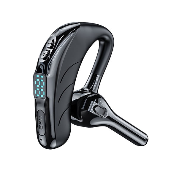 Gytml Bluetooth Earpiece With Led Battery Display, Wireless Ear-Hook Headset For Running, Fitness, Work & Daily Use(Black-A)