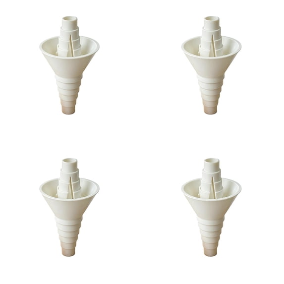 Gytml Bottle Transfer Connector Funnel 4 Pack Universal Funnel Adapter Household Liquid Pouring Tool For Bottle Container Transfer(White-4PCS)