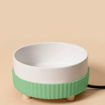 Gytml Ceramic Heated Pet Water Bowl, 12 oz Energy-Efficient Thermal Bowl For Dogs Cats,Safe & Anti- Outdoor Dog Bowl For Cold Weather Green-12oz