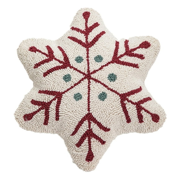 Gytml Christmas Themed Embroidered Cushion 3D Pattern Soft And Comfortable Winter Throw Pillow With Insert For Living Room And Bedroom Decoration White One Size