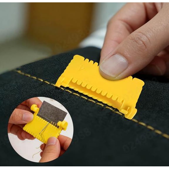 Gytml Clip-On Sewing Guide Ruler, 4Mm Sewing Spacer Clip Tool, Easy-To-Use Ruler Tool For Quilting & Tailoring Projects(Yellow-2.28 Inch)