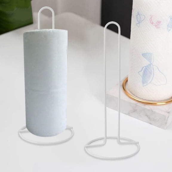 Gytml Countertop Paper Towel Holder, Stainless Steel Freestanding Kitchen Paper Towel Stand, Stable Anti-Tip Holder For Home And Kitchen Organization(White-22.5X10.5cm)