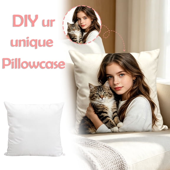 Gytml Custom Photo Pillowcase, Double-Sided Printed Personalized Throw Pillow Cover, Custom Memorial Keepsake Decorative Cushion Case, Soft Velvet Pillowcase For Home Decor And Gifts(White2-45X45cm)