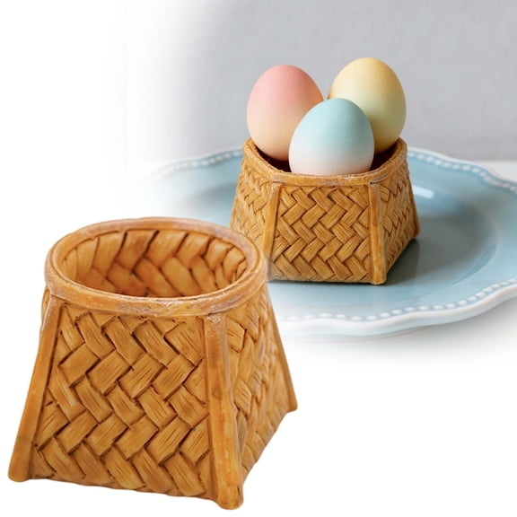 Gytml Decorative Mini Basket Figurines Multi-Style Resin Holders For Tabletop Displaysr Crafts & Home Decor(C-3cm)