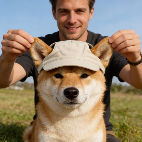 Gytml Dog Baseball Cap With Ear Holes, Lightweight Breathable Sun Protection Hat With Adjustable Strap, Summer Visor For Dogs Outdoor Activities(Beige-L)