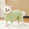 thumbnail image 1 of Gytml Dog Cat Fleece Sweater, Winter Warm Soft Small Dog Clothes With Leash Ring, Pet Stretchy Jumpsuit Pajamas, Turtleneck Puppy Sweaters With 4 Legged (L) B-L, 1 of 7