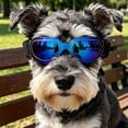 thumbnail image 1 of Gytml Dog Cat Sunglasses Uv Protection, Lightweight Adjustable Strap Pet Goggles, Windproof Eye Care Essential Outdoor Accessory For Small Medium Dogs & Cats(Blue-12X3.5cm), 1 of 4