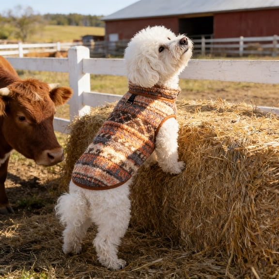 Gytml Dog Coat Vest For Small Breed Dogs, Winter Lined Boy Girl Dog Clothes With D-Ring, Cozy Soft Lightable Jacket For Cold Weather Pet Puppy Cats Outfits Khaki-XL