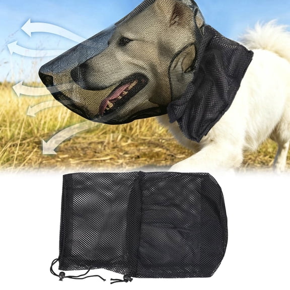 Gytml Dog Mesh Face Mask, Breathable Mosquito & Insect Protection Cover, Pet Face Shield For Outdoor Walks, Hiking & Camping(Black-S)