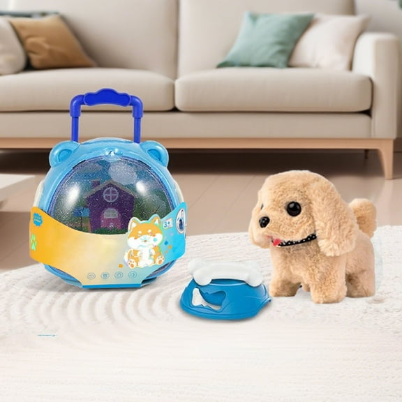 Gytml Electric Plush Dog Toy - Interactive Simulated Puppy With Intelligent Walking & Barking, Soft Material And Fun Accessories, Fun Educational Gift Blue1-31X15.5X21cm