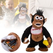Gytml Electric Plush Monkey Toy, Interactive Moving Singing Stuffed Animal, Battery Operated Plush Toy For Party Birthday GiftBlack-11.02In