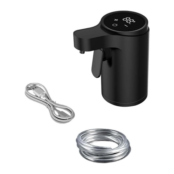 Gytml Electric Wine Pump Dispenser Usb Rechargeable Smart Electric Wine Pump Extractor Touch Control Adjustable Wine Pourer For Home Bar Party Wine Serving Accessory(Black-3.82")
