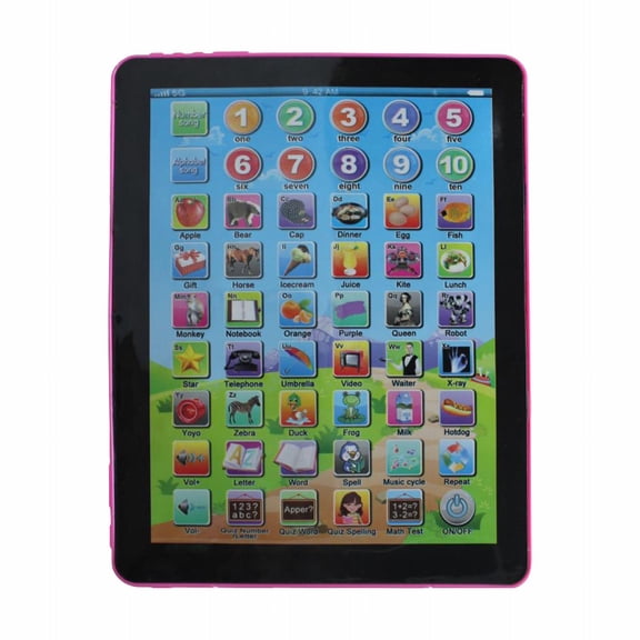 Gytml English Learning Tablet Toy, Interactive Educational Learning Machine, Learning Pad For Early Education & Cognitive Development(Pink-7.5")