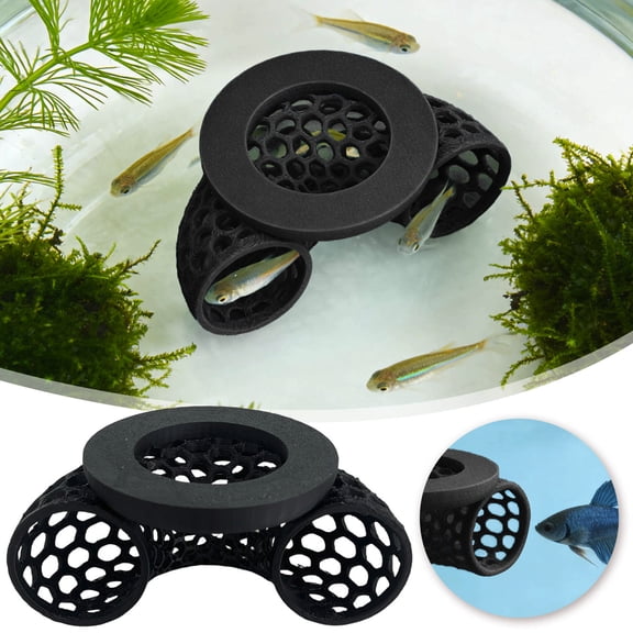Gytml Floating Aquarium Hideout Tunnel, Glow-In-The-Dark Fish Shelter, Safe Fish Tank Decoration For Betta & Small Fish(Black-13Cm)