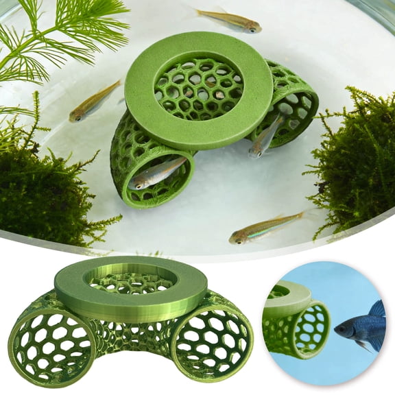 Gytml Floating Aquarium Hideout Tunnel, Glow-In-The-Dark Fish Shelter, Safe Fish Tank Decoration For Betta & Small Fish(Green-13Cm)