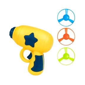 Gytml Flying Disc Launcher Gun Toy Set, 1 Piece Gun With 3 Spinning Discs For Interactive Pet Play, Outdoor Family Fun Game(Yellow-11X10.5Cm)