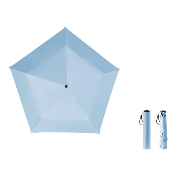 Gytml Folding Pencil Umbrella 3-Fold Ultra-Light Sun Umbrella Uv Blocking Portable Windproof Travel Umbrella Lightweight For Daily & Outdoor Use(Blue-7.87")