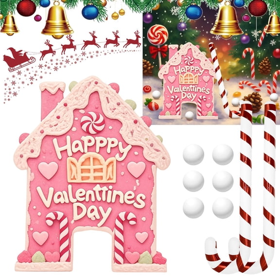 Gytml Golf Game Set, Valentine'S Day Wooden Mini Golf With Candy Cane Club & Balls, Funny Indoor Couple Games, Valentine'S Day Party Game Gift Idea For Home Holiday Gatherings Pink-35cm