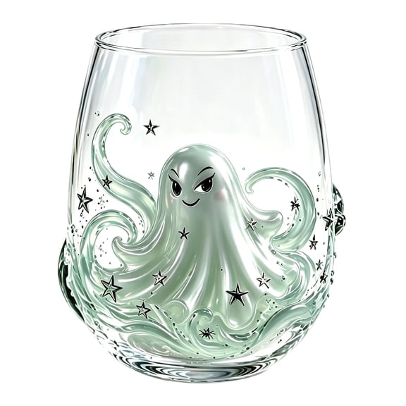 Gytml Halloween Glass Cups, Drinking Glasses With Ghost Design, Halloween Party Supplies For Holiday Parties(Ghost-4.21")
