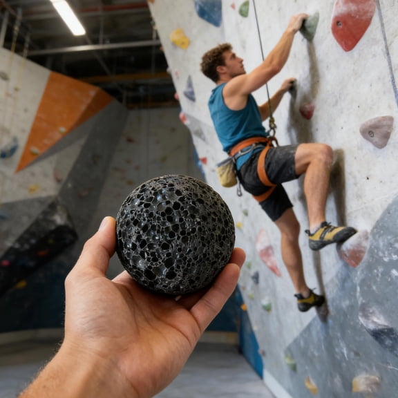 Gytml Hand Grip Strengthener Conditioning Ball, Rock Climbing Training Tool, Volcanic Texture Hand Exercise Ball For Gym, Outdoor Climbing & Rehabilitation(Black-1.57inch)