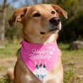 thumbnail image 1 of Gytml Happy Birthday Dog Bandana, Soft Cotton Pet Triangle Scarf, Adjustable Tie Design Festive Pet Birthday Bandana For Dogs, Cats & Birthday Celebrations Pink-43*63, 1 of 3
