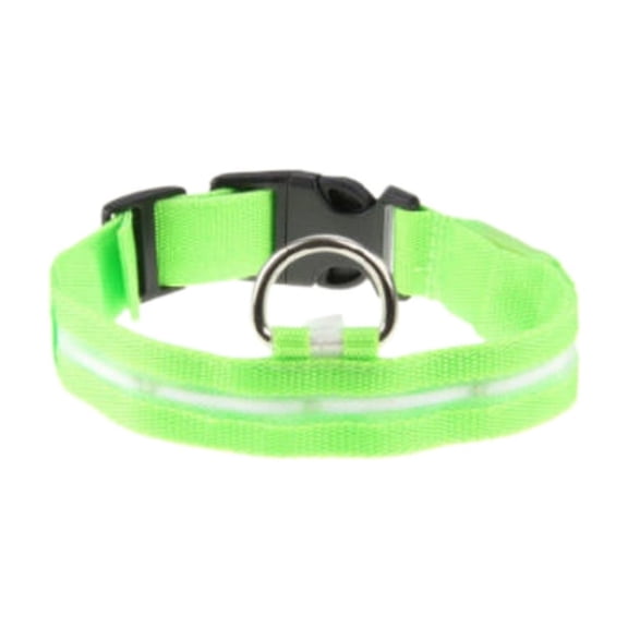 Gytml Led Glow Pet Collar, Usb Rechargeable Safety Necklace, Waterproof Adjustable Flashing Dog Cat Collar For Night Walking Green-L