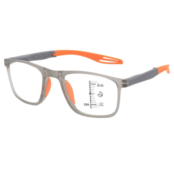 Gytml Lightweight Multifocal Reading Glasses +3.00, Anti-Glare Progressive Eyeglasses, Sport Frame Computer Readers For Daily Use(Orange3-300)