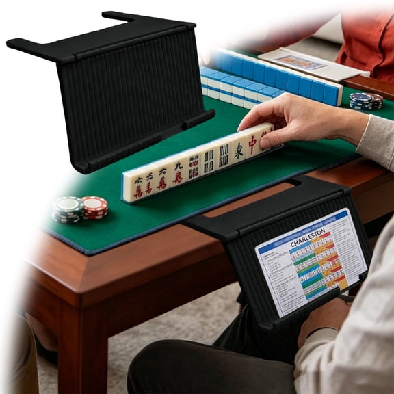 Gytml Mahjong Card Holder, Under‑Mat Slide‑In Mahjong Card Stand, Angled Viewing Rack, Space‑Saving Mahjong Reference Card Holder For Family Game Night & Mahjong Table Games(Black-7.48")