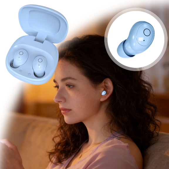 Gytml Mini Wireless Bluetooth Earbuds Waterproof Charging Bluetooth Headphones Lightweight Ear Earphones For Work Sleep Running Daily Music Call(Light Blue-2.05")