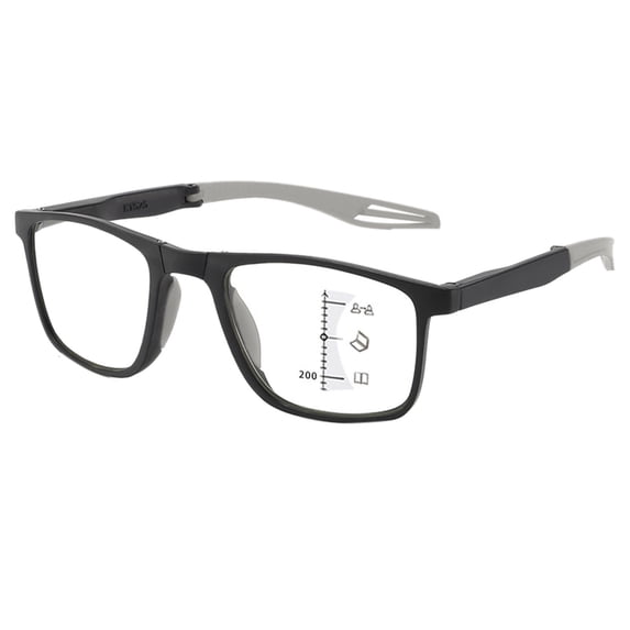 Gytml Multifocal Progressive Reading Glasses +2.50, Anti-Fatigue Blue Light Blocking Glasses, Lightweight Sport Frame Computer Readers(Black4-250)