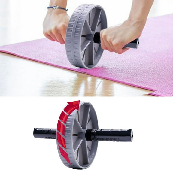 Gytml Non Textured Ab Roller Wheel Ergonomic Grip Handle Core Workout Trainer Floor-Safe Home Gym Abdominal Waist Muscle Exercise Equipment(Grey-3.93Inch)