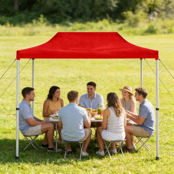 Gytml Outdoor Pop Up Tent Canopy Replacement, 10X6.5Ft Canopy Replacement Top, Waterproof Sunproof Tent Cover For 20X10Ft Pop Up Tent Frame(Red-10X6.5Ft)