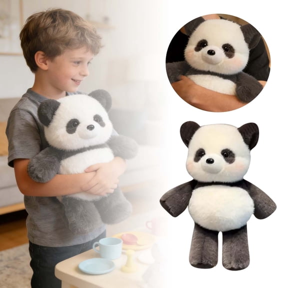 Gytml Panda Plush Stuffed Animal Super Soft Huggable Panda Bear Plush Doll Adorable Cartoon Stuffed Toy For Sleep Companion Home Decor(Black-17.71")