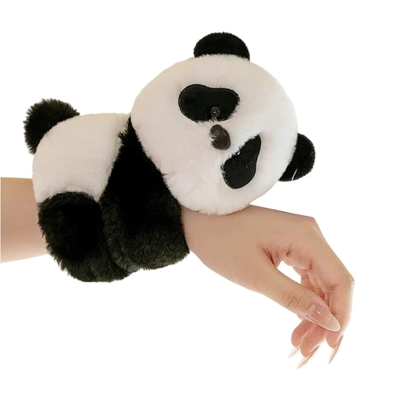 Gytml Panda Slap Bracelet Plush Toy, 1Pcs Soft Animal Slap Bracelet Stuffed Animal Plush Hugger Animal Wristband, For Cuddling Display, Ideal Gift For Animal Enthusiasts Black-20cm