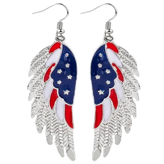 Gytml Patriotic Acrylic Dangle Drop Earrings, Red White Blue Star Strip Drop Earrings, Multi Shapes Usa Themed Jewelry For Women 4Th Of July Holiday Party Daily Outfit Decor(Wing Shape-2.16")