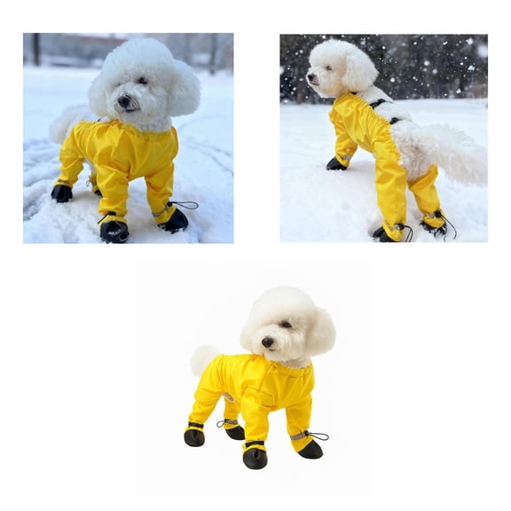 Gytml Pet Outdoor Dust Pants, A Four Legged Clothing With Two Adjustable Buttons And Safety Buttons, Suitable For Small And Medium-Sized Dogs Yellow XS