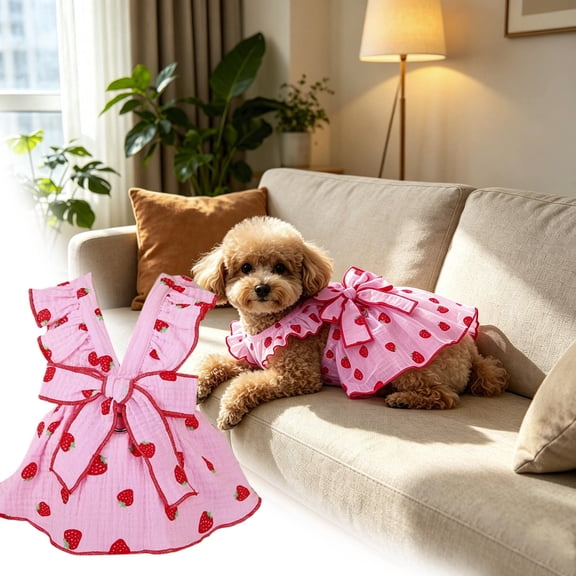 Gytml Pink Polka Dot Pet Pajamas, Soft Breathable Dog Cat Jumpsuit, Cozy Indoor Loungewear Essential Accessory For Small Medium Pets(Pink-S)
