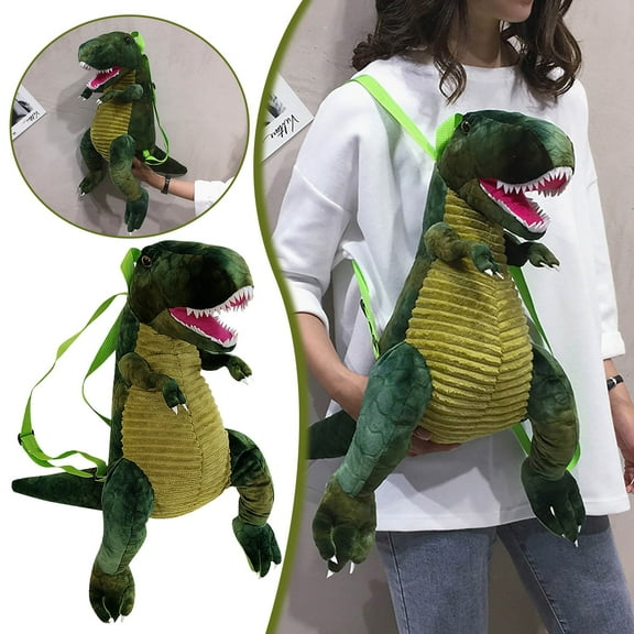 Gytml Plush Dinosaurs Backpack, 24" Dinosaur Stuffed Animal Bag With Adjustable Straps And Zipper, Dinosaurs Gift Bag Plush Dinosaur Toys For Boys Girls Giant Dinosaur Plush Backpack Green-60cm
