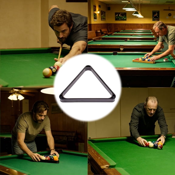Gytml Pool Table Triangle Ball Rack, Standard 8-Ball Billiard Triangle Rack, Black Plastic Pool Ball Holder For Standard 2.25In Pool Balls(Black-33.5X29.5X3Cm)