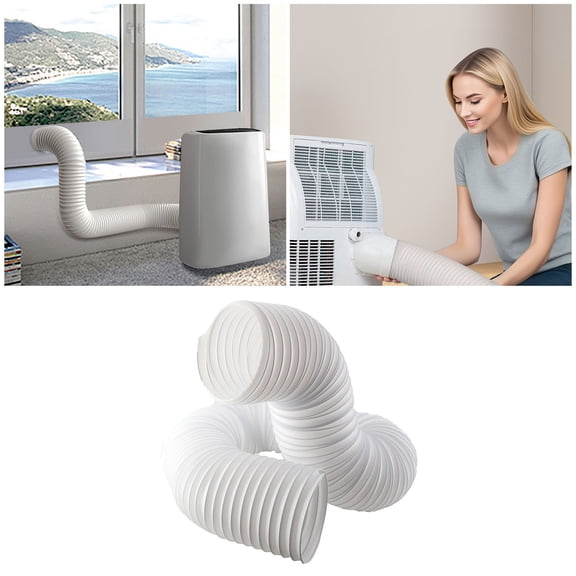 Gytml Portable Air Conditioner Exhaust Hose Flexible Thick Vent Duct Tube, Heat Resistant Bendable Extendable Replacement Vent Pipe For Indoor Portable Window Air Conditioner(White-Left Rotate)