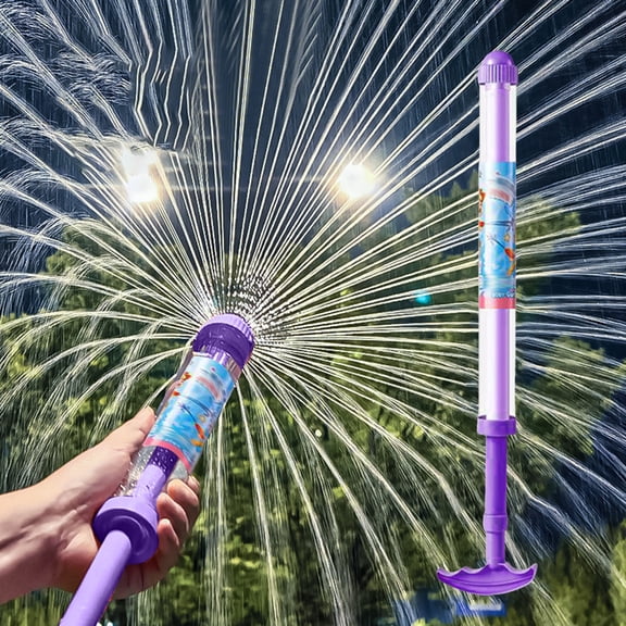 Gytml Pull-Out Sprinkler Water Blaster, Lightweight Summer Outdoor Water Toy, Durable Shower Head Design Water Gun For Pool, Beach & Backyard Play Purple-43cm