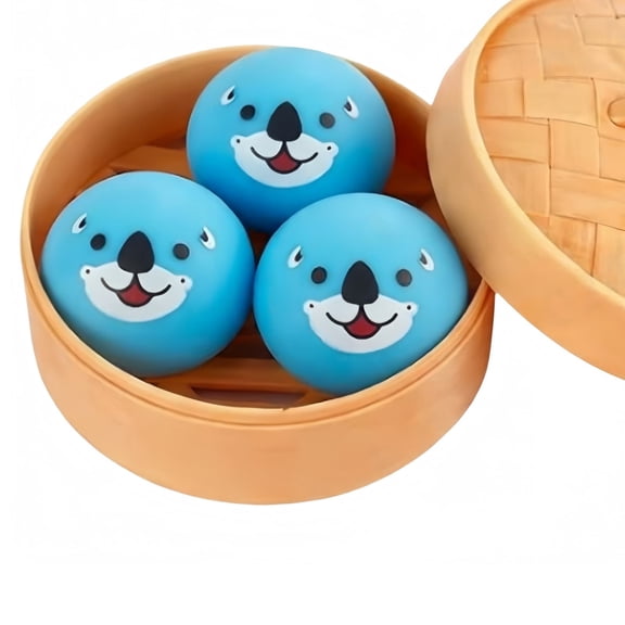 Gytml Seal Shaped Steamed Bun Squeeze Toy, Soft Slow Rising Sensory Accessory For Adults, Portable Handheld Sensory Fidget Toy Blue-4cm