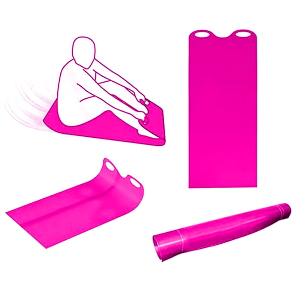 Gytml Snow Slider Mat, Lightweight Snow Sled Flying Carpet, Flexible Portable Rolling Skiing Boards With 2 Handle, Durable & Easy To Carry For Outdoor Winter Fun Pink-122x42cm