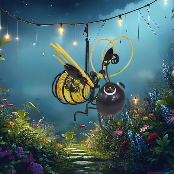 Gytml Solar Bees Lights Outdoor, Hanging Bee Solar Garden Light, Solars Bees Lights, Waterproof Animal Solars Light For Party Festivals Garden Decor Birthday Gifts Yellow-1PC