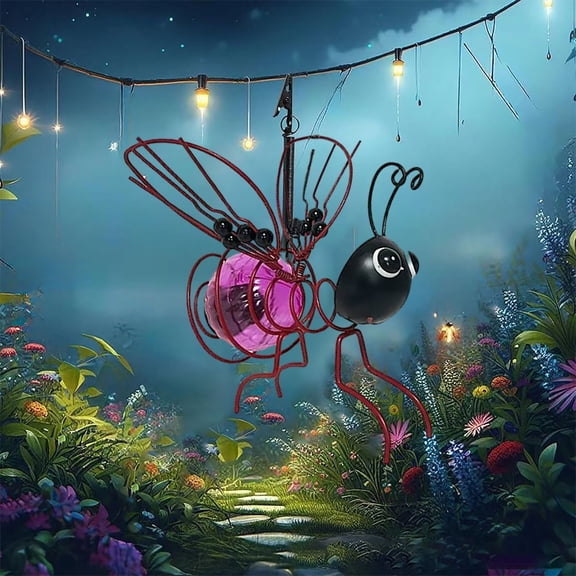 Gytml Solar Bees Lights Outdoor, Hanging Bee Solar Garden Light, Solars Bees Lights, Waterproof Animal Solars Light For Party Festivals Garden Decor Birthday Gifts Purple-1PC