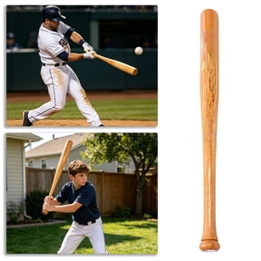 Gytml Solid Wood Baseball Bat, Lightweight Durable Wooden Softball Bat, Youth Training Hitting Stick For Backyard Practice Outdoor Sports Game(Coffee-21.26")