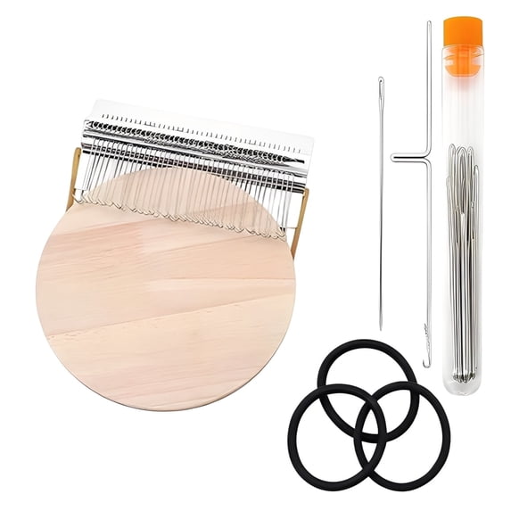 Gytml Speedweave Darning Loom Kit, Portable Handheld Wooden Mending Loom, Complete Fabric Repair Tool For Beginners, Jeans & Sweater Hole Repair(Silver-28 Hooks)