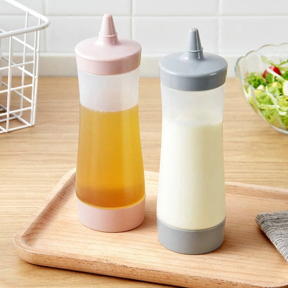 Gytml Squeeze Condiment Bottles With Taper Tip Cap Squeeze Sauce Dispenser Bottle Leakproof Spiral Tip Condiment Container For Home Baking Bbq Salad Dressing Storage(Pink-11.84oz)
